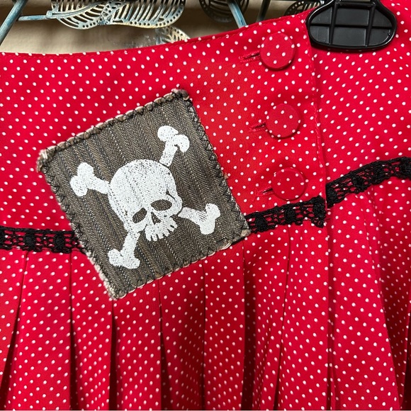Esprit red white black polka dot Pirate skirt no size tag RARE - Picture 3 of 10